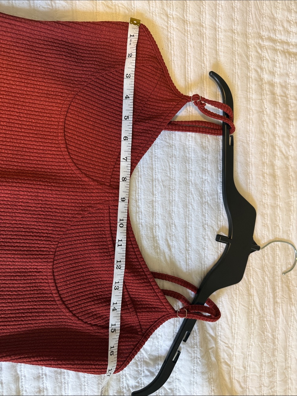 Fashion to Figure Rust-Red Ribbed Open-Front Cardigan Set - Picture 5 of 10